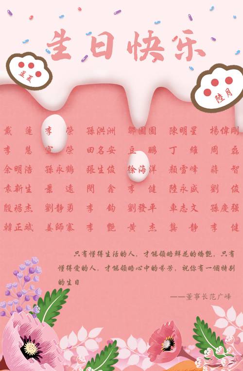 【生日祝?！抗ё?月生日的員工生日快樂(lè)！