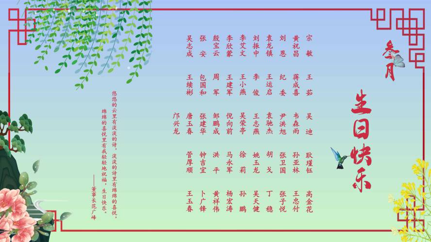 【生日祝?！抗ё?月生日的員工生日快樂(lè)！