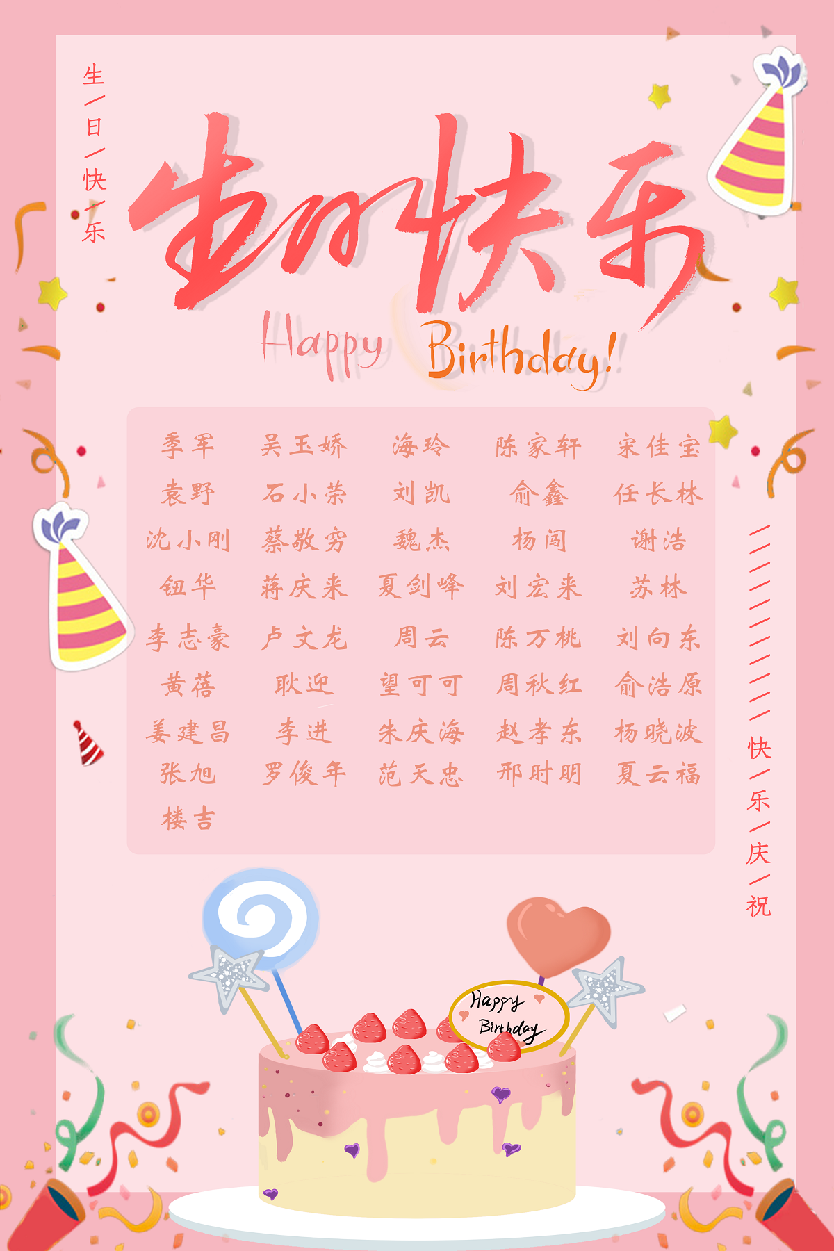 【生日祝?！抗ё?月生日的員工生日快樂(lè)！