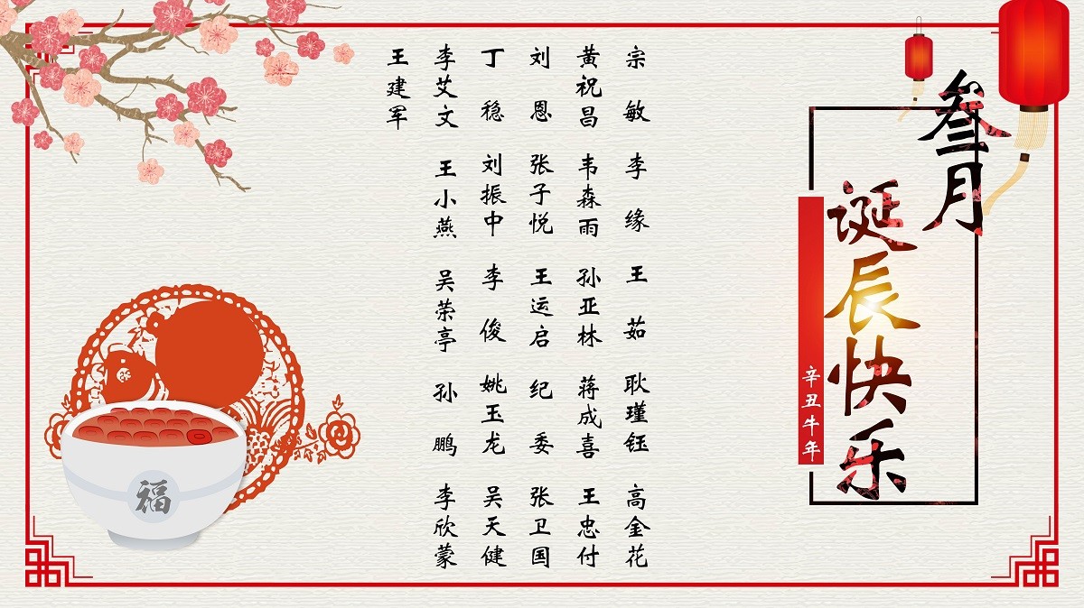 【生日祝?！抗ё?3月生日的員工生日快樂！
