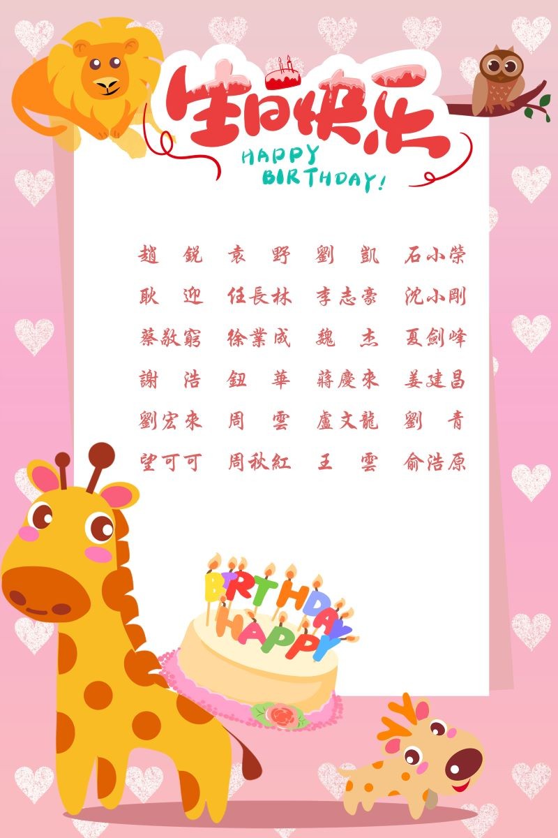 【生日祝福】恭祝08月生日的員工生日快樂(lè)！